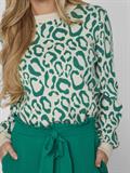 VIRIL L/S JACQUARD KNIT TOP/4 ultramarine green
