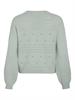 VIRIL L/S O-NECK POINTELLE KNIT TOP-NOOS silt green