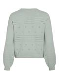 VIRIL L/S O-NECK POINTELLE KNIT TOP-NOOS silt green