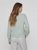 VIRIL L/S O-NECK POINTELLE KNIT TOP-NOOS silt green