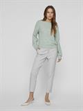 VIRIL L/S O-NECK POINTELLE KNIT TOP-NOOS silt green