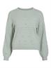 VIRIL L/S O-NECK POINTELLE KNIT TOP-NOOS silt green