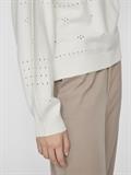 VIRIL L/S O-NECK POINTELLE KNIT TOP-NOOS white alyssum