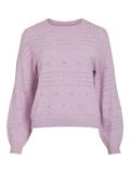 VIRIL L/S O-NECK POINTELLE KNIT TOP-NOOS winsome orchid