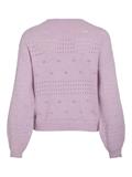VIRIL L/S O-NECK POINTELLE KNIT TOP-NOOS winsome orchid