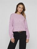VIRIL L/S O-NECK POINTELLE KNIT TOP-NOOS winsome orchid