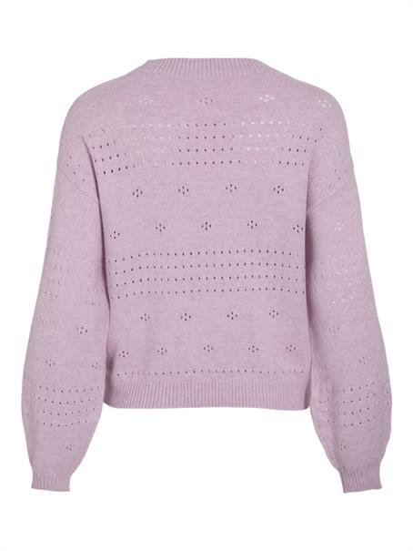 VIRIL L/S O-NECK POINTELLE KNIT TOP-NOOS winsome orchid