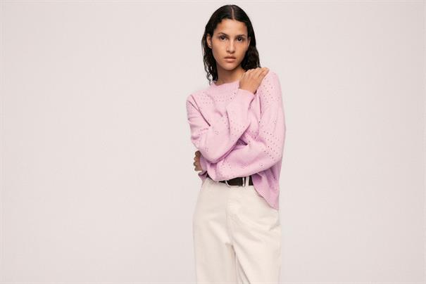 VIRIL L/S O-NECK POINTELLE KNIT TOP-NOOS winsome orchid
