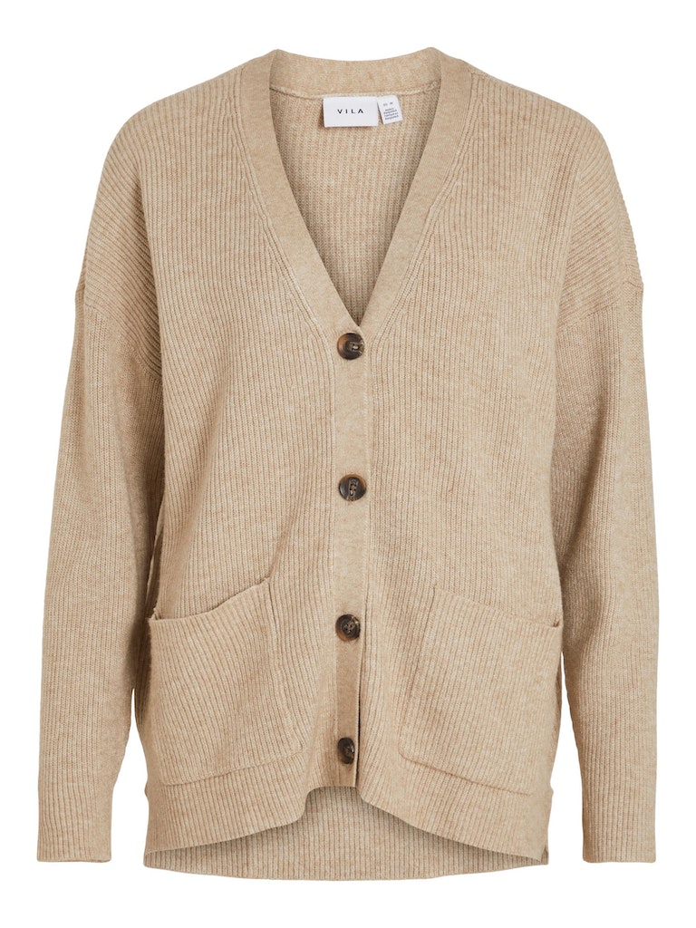 Vila Damen Pullover 14079287 Natural Melange - größe