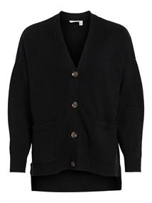 VIRIL L/S OVERSIZE KNIT CARDIGAN - NOOS black