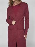 VIRIL LONG L/S KNIT CARDIGAN - NOOS beet red