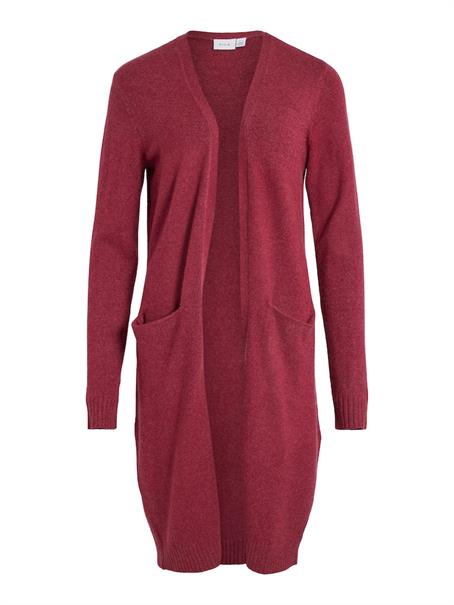 VIRIL LONG L/S KNIT CARDIGAN - NOOS beet red