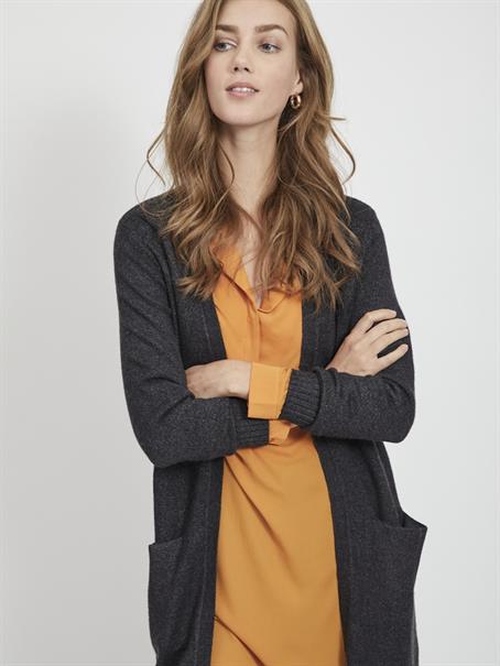 VIRIL LONG L/S KNIT CARDIGAN - NOOS dark grey melange