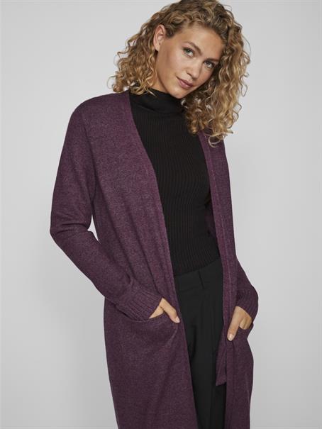 VIRIL LONG L/S KNIT CARDIGAN - NOOS dunkelrosa2