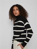 VIRIL MOCK NECK L/S KNIT RIB TOP 2-NOOS black