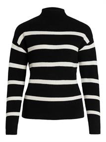 VIRIL MOCK NECK L/S KNIT RIB TOP 2-NOOS black