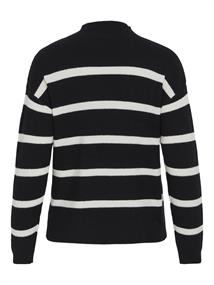 VIRIL MOCK NECK L/S KNIT RIB TOP 2-NOOS black