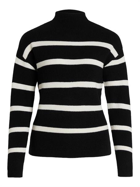 VIRIL MOCK NECK L/S KNIT RIB TOP 2-NOOS black