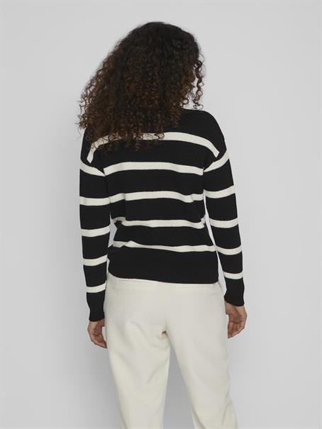 VIRIL MOCK NECK L/S KNIT RIB TOP 2-NOOS black