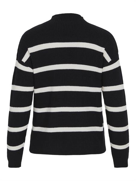 VIRIL MOCK NECK L/S KNIT RIB TOP 2-NOOS black