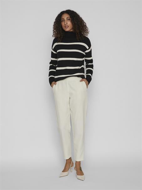 VIRIL MOCK NECK L/S KNIT RIB TOP 2-NOOS black