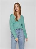 VIRIL MULTI V-NECK L/S KNIT TOP - NOOS green milieu