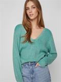 VIRIL MULTI V-NECK L/S KNIT TOP - NOOS green milieu