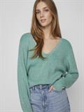 VIRIL MULTI V-NECK L/S KNIT TOP - NOOS green milieu