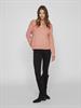 VIRIL MULTI V-NECK L/S KNIT TOP - NOOS misty rose