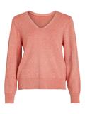 VIRIL MULTI V-NECK L/S KNIT TOP - NOOS misty rose