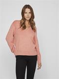 VIRIL MULTI V-NECK L/S KNIT TOP - NOOS misty rose