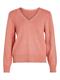 VIRIL MULTI V-NECK L/S KNIT TOP - NOOS misty rose