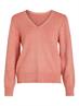 VIRIL MULTI V-NECK L/S KNIT TOP - NOOS misty rose