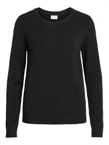 VIRIL O-NECK L/S KNIT TOP - NOOS black