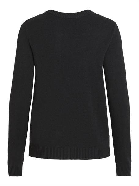 VIRIL O-NECK L/S KNIT TOP - NOOS black