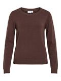 VIRIL O-NECK L/S KNIT TOP - NOOS coffee bean