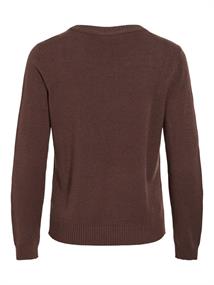 VIRIL O-NECK L/S KNIT TOP - NOOS coffee bean