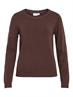 VIRIL O-NECK L/S KNIT TOP - NOOS coffee bean