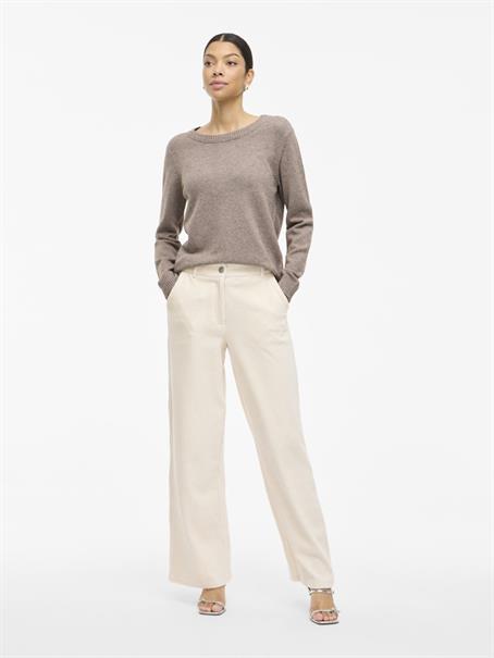 VIRIL O-NECK L/S KNIT TOP - NOOS falcon