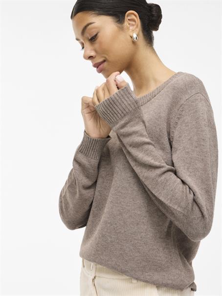 VIRIL O-NECK L/S KNIT TOP - NOOS falcon