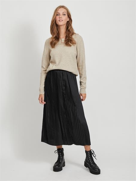 VIRIL O-NECK L/S KNIT TOP - NOOS hellbraun1