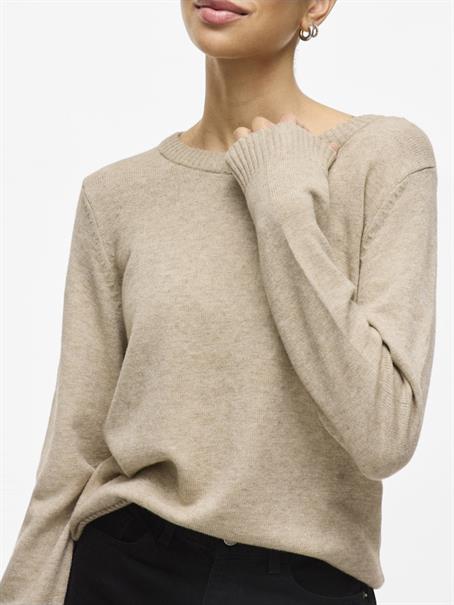 VIRIL O-NECK L/S KNIT TOP - NOOS hellbraun1