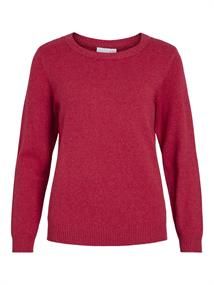 VIRIL O-NECK L/S KNIT TOP - NOOS jester red
