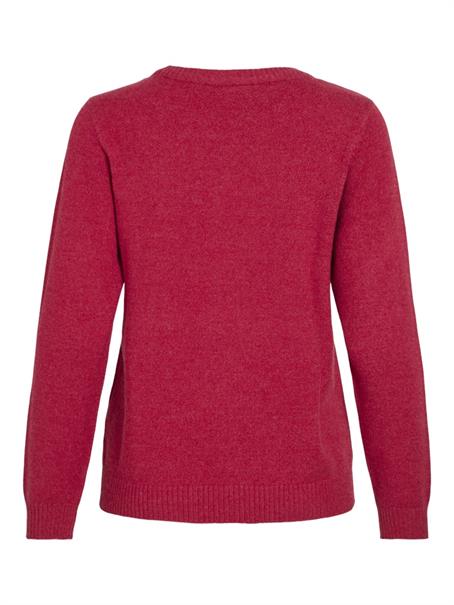 VIRIL O-NECK L/S KNIT TOP - NOOS jester red
