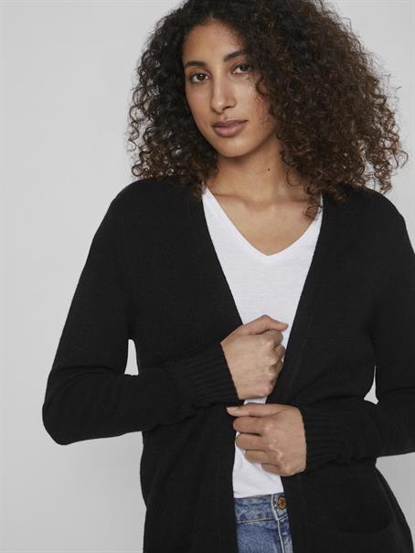 VIRIL OPEN L/S KNIT CARDIGAN - NOOS black