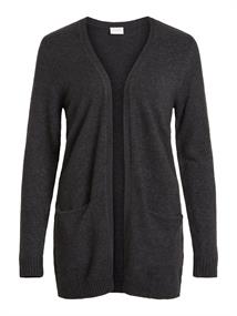 VIRIL OPEN L/S KNIT CARDIGAN - NOOS dark grey melange