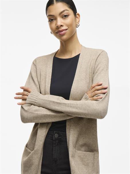 VIRIL OPEN L/S KNIT CARDIGAN - NOOS hellbraun1