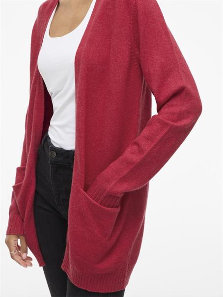 VIRIL OPEN L/S KNIT CARDIGAN - NOOS jester red