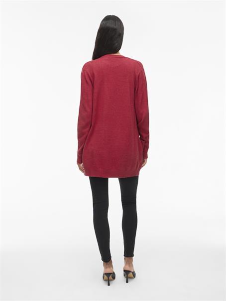 VIRIL OPEN L/S KNIT CARDIGAN - NOOS jester red