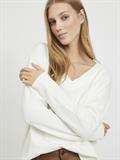 VIRIL OVERSIZE V-NECK KNIT TOP - NOOS white alyssum